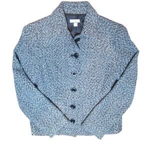 Croft & Barrow Women's Black and White Tweed Coat Lined Size Small Vintage 1973